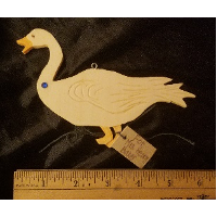 Blue Carbuncle Goose with leg tag and carving